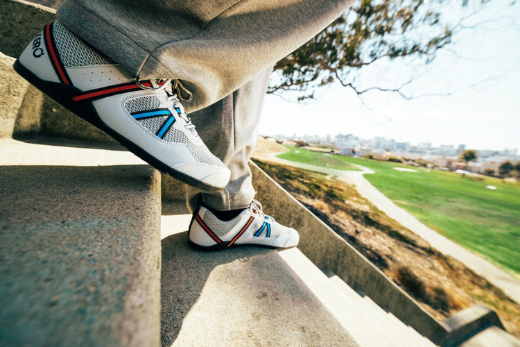 running down stairs in trainer xero shoes