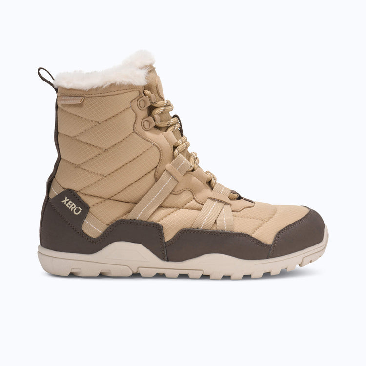 Xero Shoes Alpine Women Boot in Cream and Morel with Toe Facing Right
