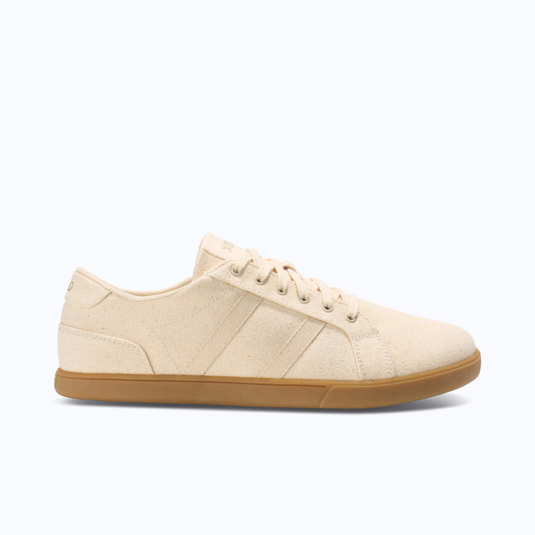 Xero Shoes Dillon Canvas Men Sneaker at Cream and Gum with Toe Facing Right