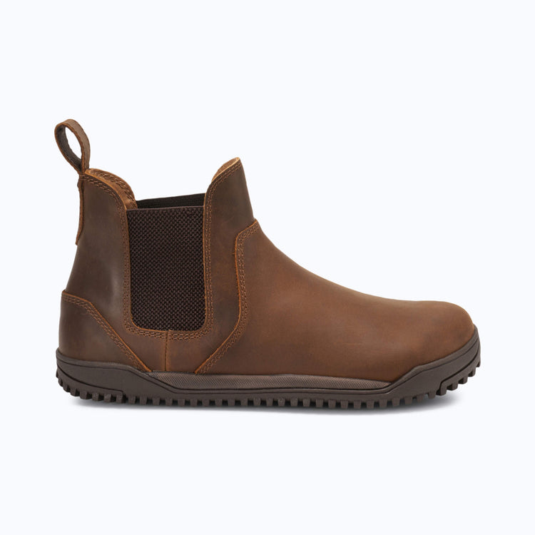 Xero Shoes Ridgeway Chelsea Women Boot in Brown with Toe Facing Right