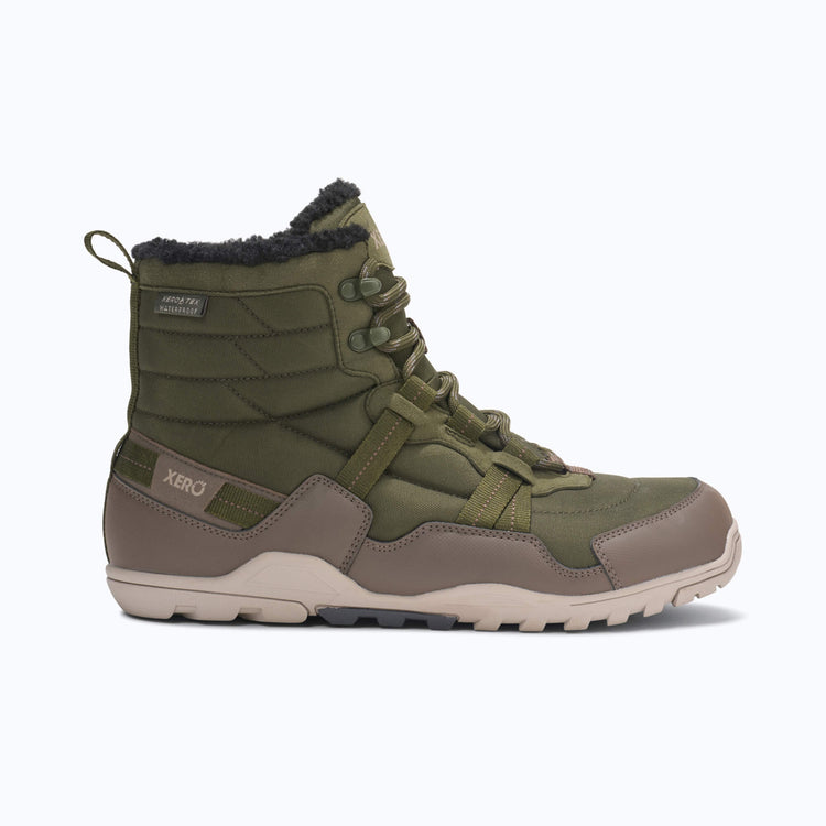 Xero Shoes Alpine - Men Boot in Green with Toe Facing Right