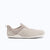 Xero Shoes Coast Suede women's barefoot sneaker in Taupe, featuring a mix of suede and mesh textures, a pull tab, and a low-profile sole, outer side view