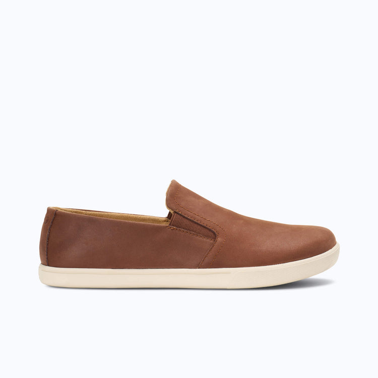 Xero Shoes Dillon Leather Women Loafer in Brown and White with Toe Facing Right