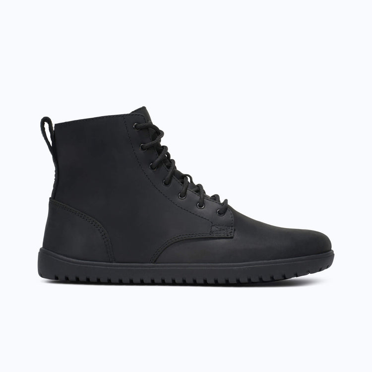Xero Shoes Denver II men's barefoot boot in Black, right side view