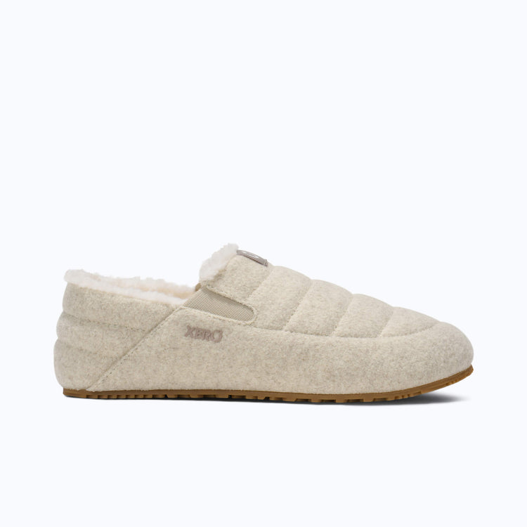Xero Shoes Pagosa Cozy Women Slipper in Cream with Toe Facing Right