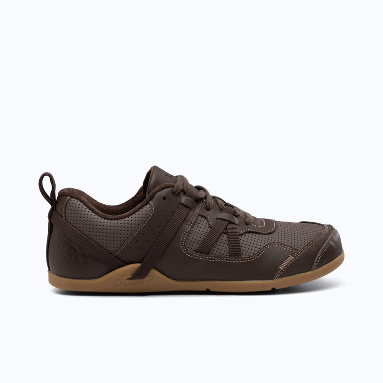 Xero Shoes Prio Leather Men Shoe in Dark Brown With Toe Facing Right