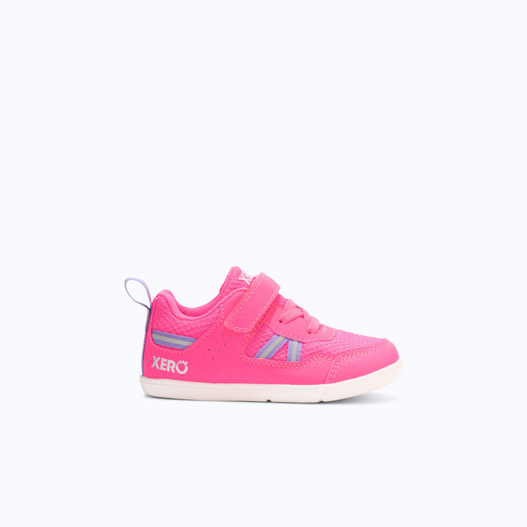 Xero Shoes Prio Little Kids Sneaker at Pink with Toe Facing Right
