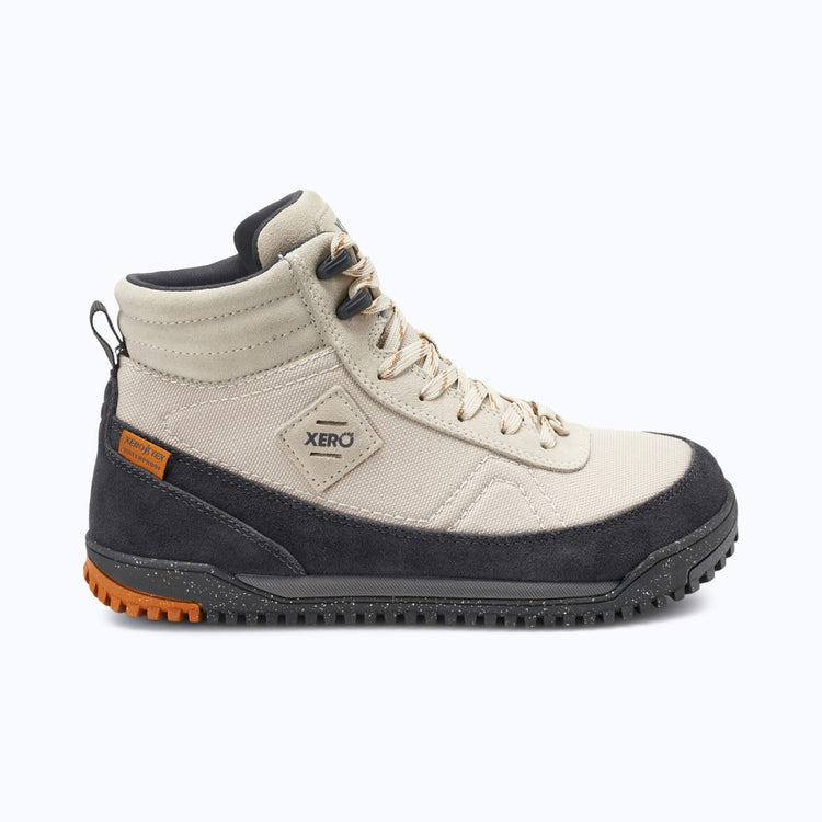 Xero Shoes Ridgeway Women Boot in Cream and Gray with Toe Facing Right